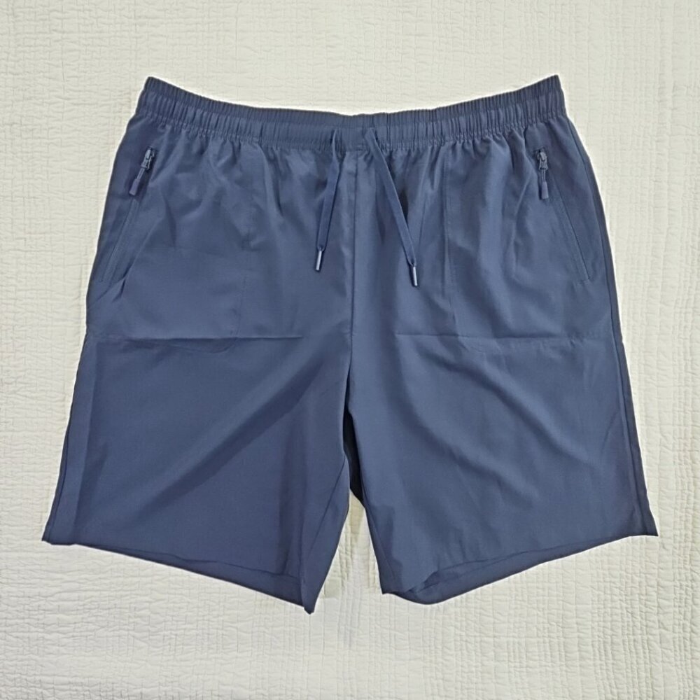 Magcomsen Men's 2XL Navy Blue Gym Shorts‎ Quick Dry Tech Pockets Drawstring NWT